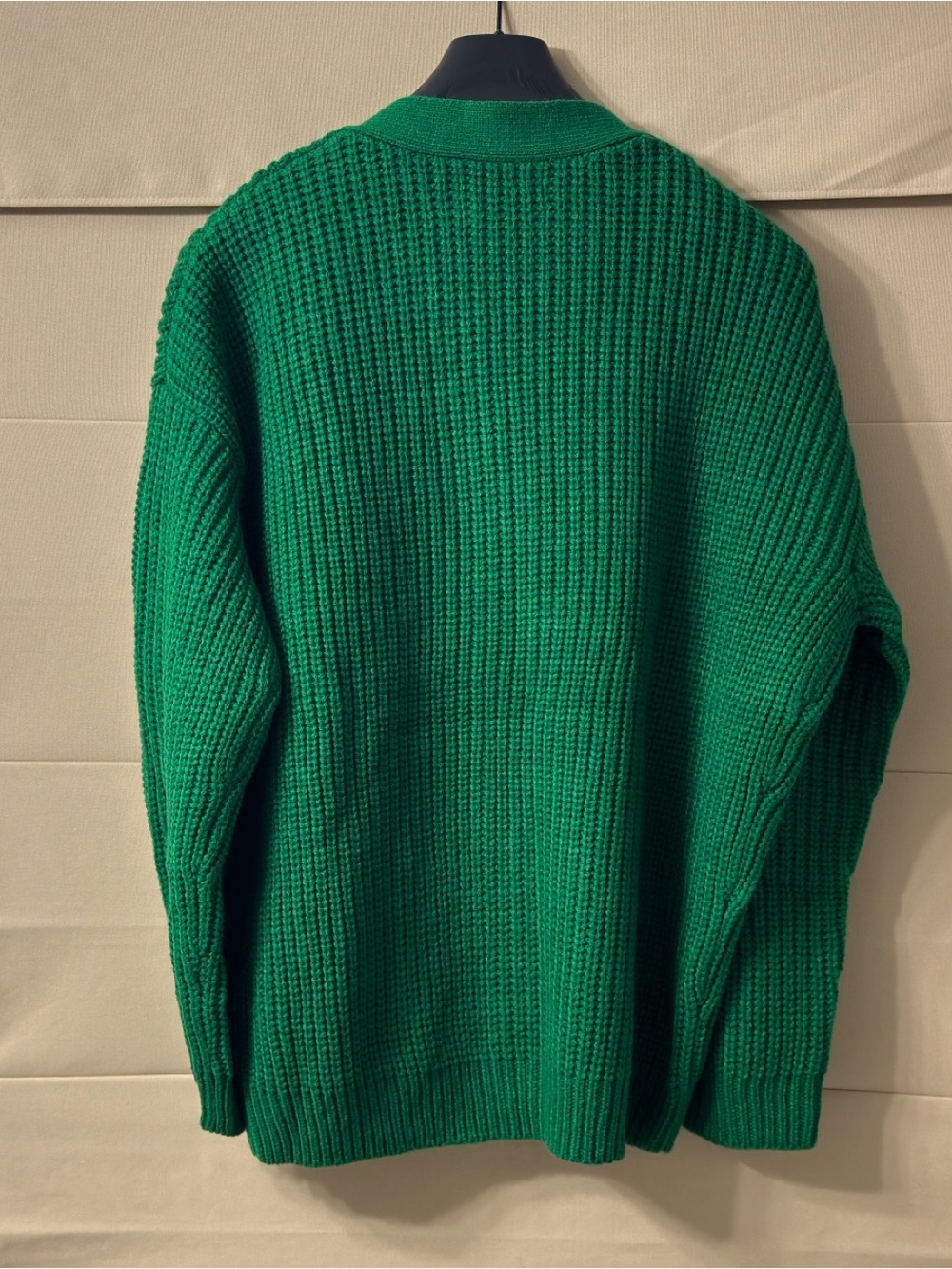 Piombo Green Oversized V-Neck Button Cardigan Sweater - Picture 7 of 9